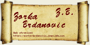 Zorka Brdanović vizit kartica